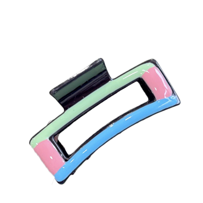 E&S Accessories Multi Coloured Rectangular Hair Claw (more colours)