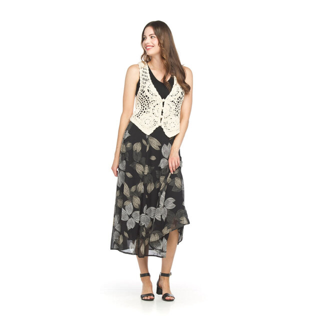 Papillon Patsy - Soutache Vest Button Front in Cream