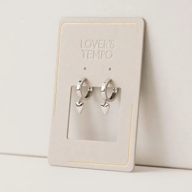 Lover’s Tempo Everly Heart Huggie Drop Hoop Earrings (more colours)