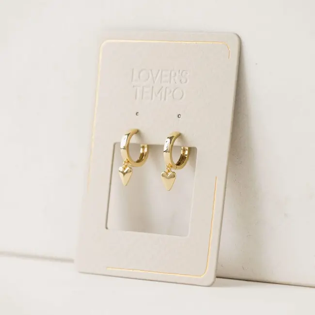 Lover’s Tempo Everly Heart Huggie Drop Hoop Earrings (more colours)
