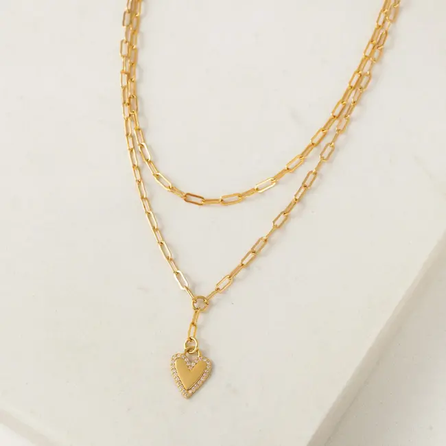 Lover’s Tempo Verona Pave Heart Layered Necklace