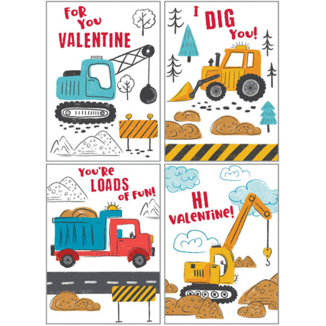 Construction -  Kids Valentine Card Pack