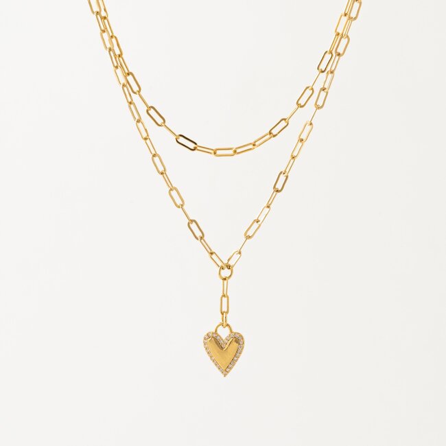 Lover’s Tempo Verona Pave Heart Layered Necklace