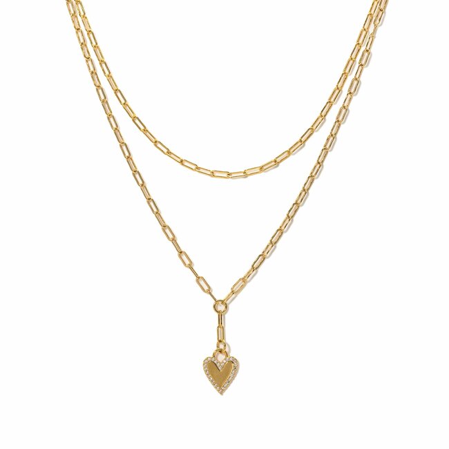 Lover’s Tempo Verona Pave Heart Layered Necklace