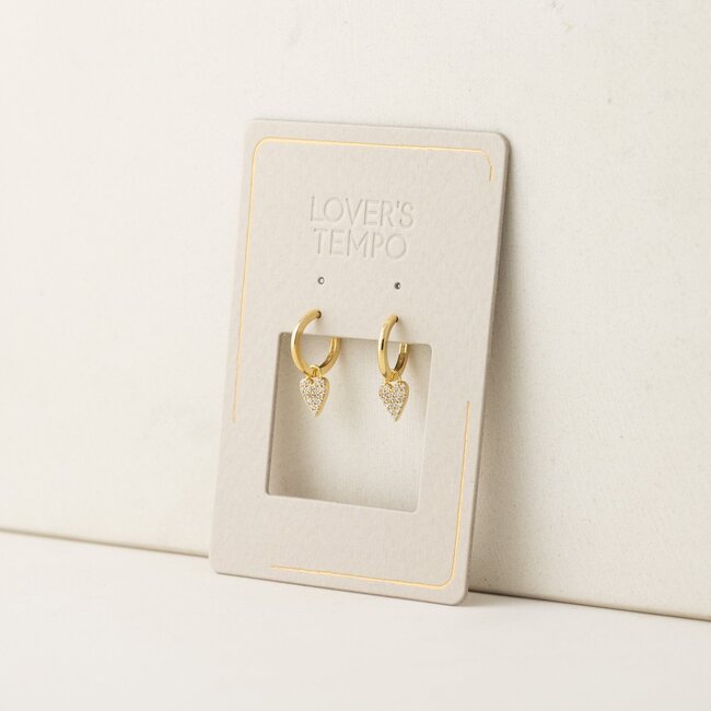 Lover’s Tempo Flutter Heart Huggie Drop Hoop Earrings (more colours)