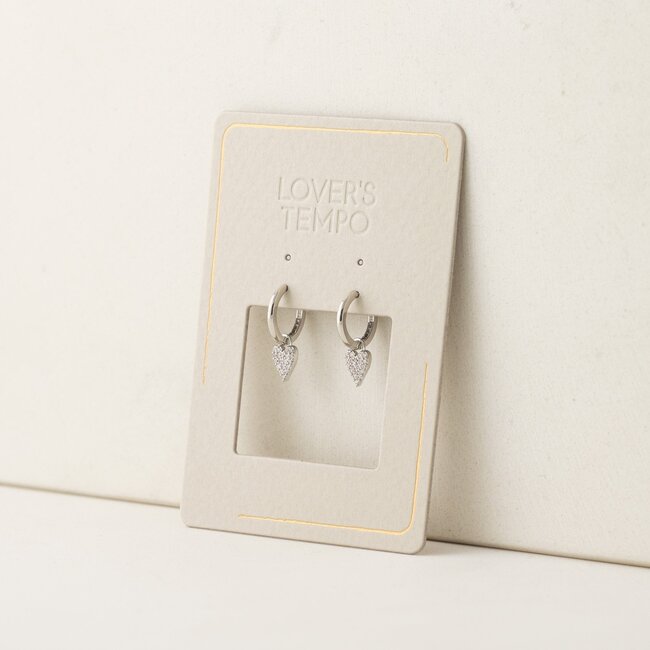 Lover’s Tempo Flutter Heart Huggie Drop Hoop Earrings (more colours)