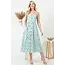 Floral & Cherry Print Cami Maxi Dress in Blue