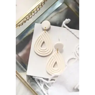 Petal & Posy Ellipse Earrings in Buttercream