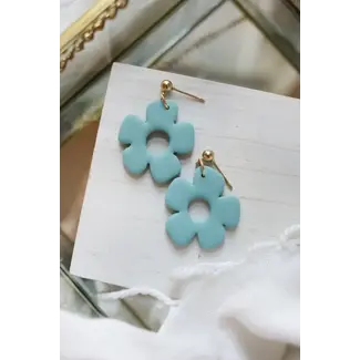 Petal & Posy Groove Earrings in Blue Sage