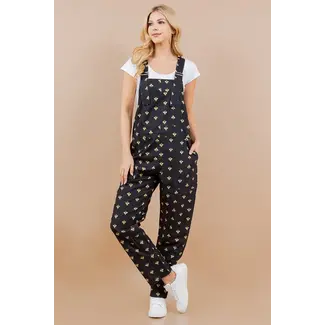 Betsy - Overalls in Bee Print