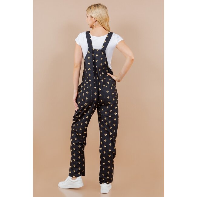 Betsy - Overalls in Bee Print
