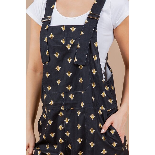 Betsy - Overalls in Bee Print