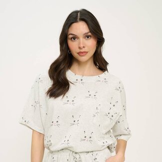 Cat Faces Print Relaxed Fit T-Shirt