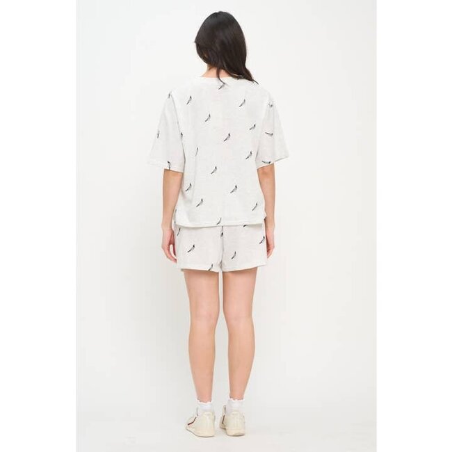 Pigeon Print Relaxed Fit T-Shirt