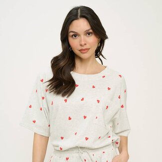 Heart Print Relaxed Fit T-Shirt