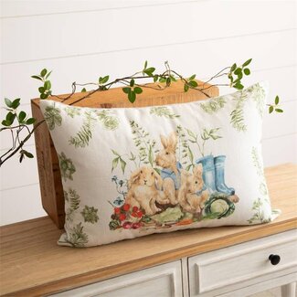 Lumbar Pillow - Garden Bunny Friends