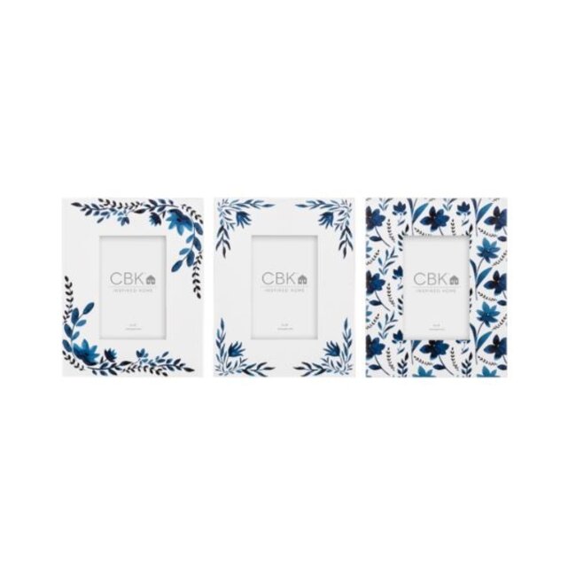 Blue & White Watercolor Floral 4x6 Frame (more designs)