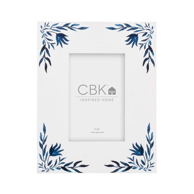 Blue & White Watercolor Floral 4x6 Frame (more designs)