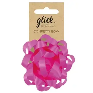 Confetti Bow For Gift Wrapping In Hot Pink