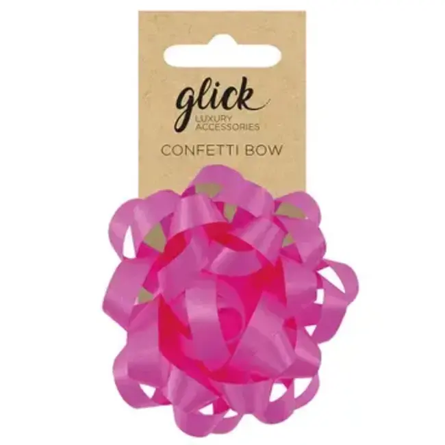 Confetti Bow For Gift Wrapping In Hot Pink