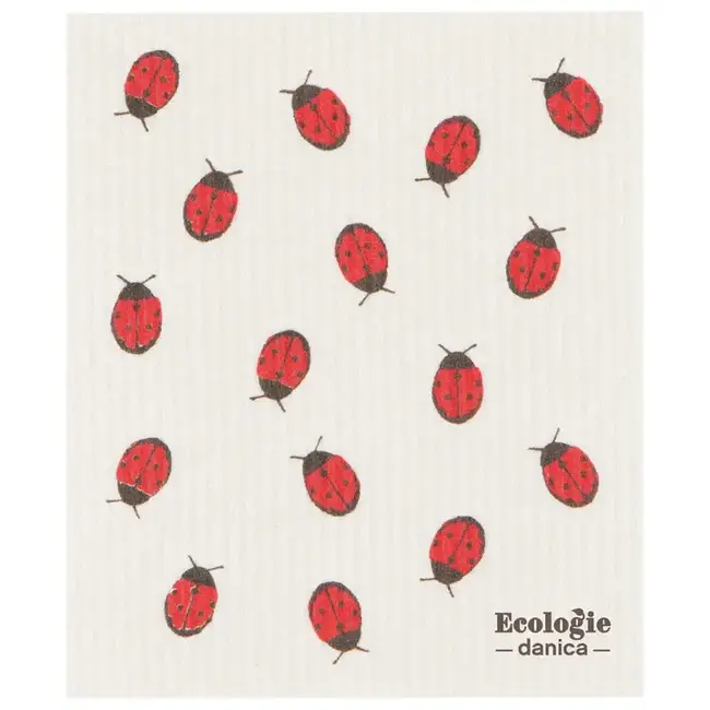Fly Away Ladybug Swedish  Sponge Cloth