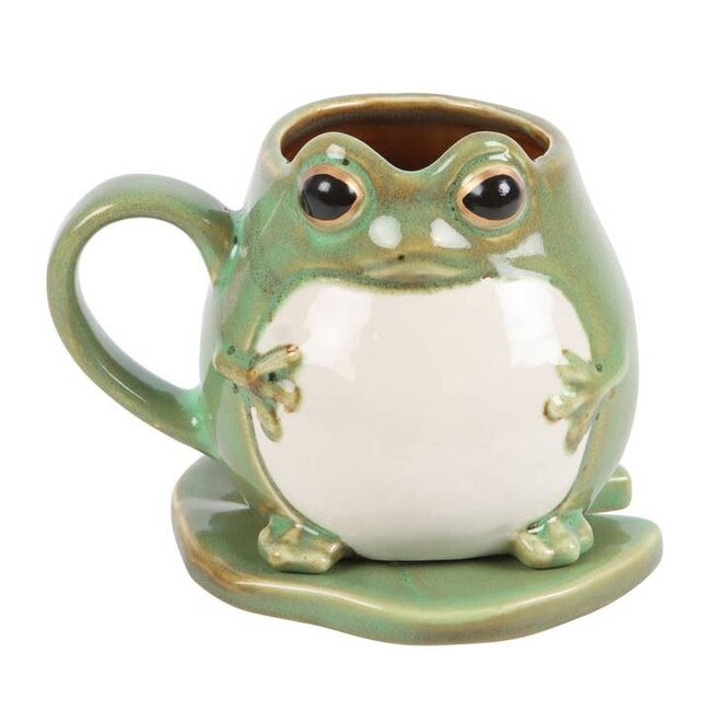 Quanta Distribution Inc Frog Shaped Mug and Lily Pad Saucer