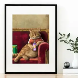Wolf Shop Art Print - Couch Kitty Renaissance Fancy Cat