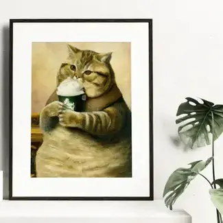 Wolf Shop Art Print - Frappe Cat Renaissance Fancy Cat