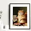 Wolf Shop Art Print - Mews Over Breakfast Renaissance Fancy Cat