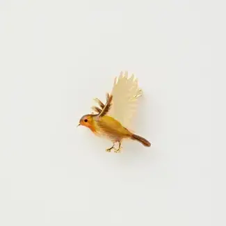 Fable England Enamel Flying Robin Brooch