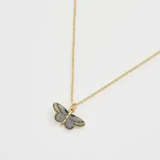 Fable England Deco Butterfly Blue Necklace