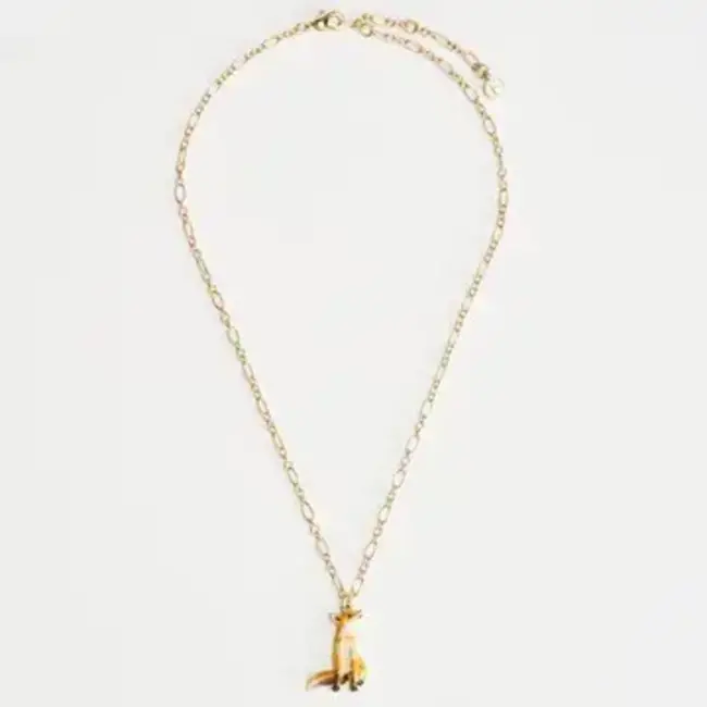 Fable England Enamel Fox Short Necklace
