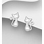 Sterling Studs - Sterling Silver Cat Earrings
