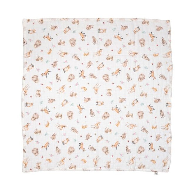 Wrendale Woodland Animal Muslin Blanket Gift Set - Little Forest