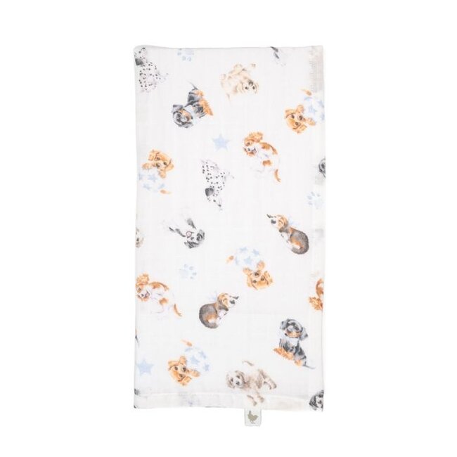 Wrendale Dog Muslin Blanket Gift Set - Little Paws