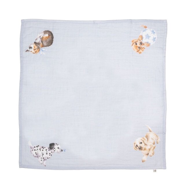 Wrendale Dog Muslin Blanket Gift Set - Little Paws
