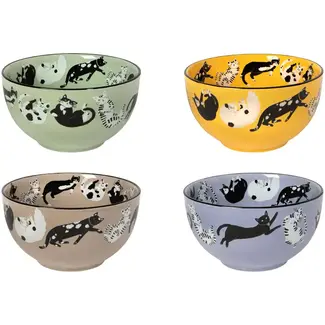 Meow & Furever Bowls Set of 4 Assorted