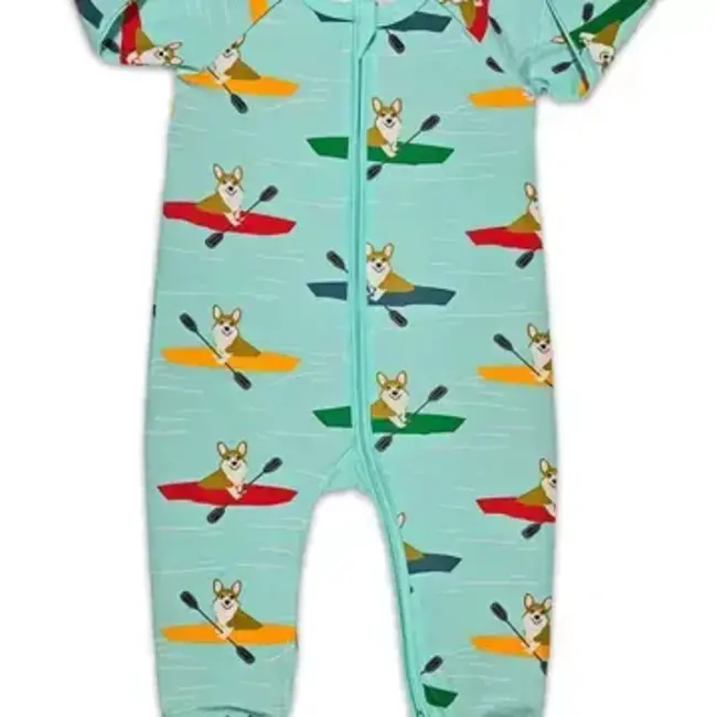 Corgi's Kayaking, Blue Baby Pajamas