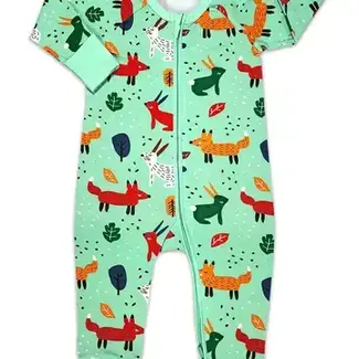 Foxes, Green Baby Pajamas