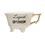 Stoneware Footed Teacup with Saying