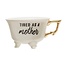 Stoneware Footed Teacup with Saying