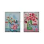 Wood Framed Canvas Wall Art With Flower