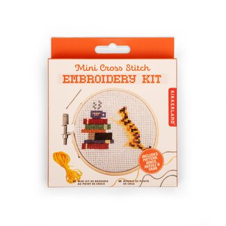 Mini Cross Stitch Kit Cat With Books