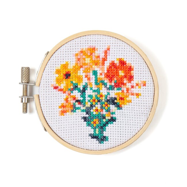 Mini Cross Stitch Kit Flowers