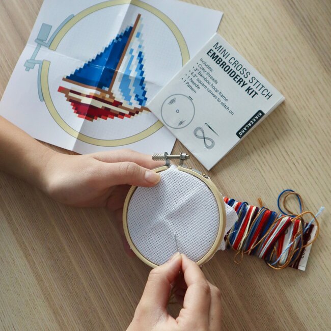 Mini Cross Stitch Kit Sailboat