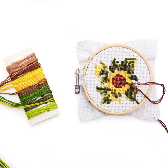 Mini Cross Stitch Kit Sunflower