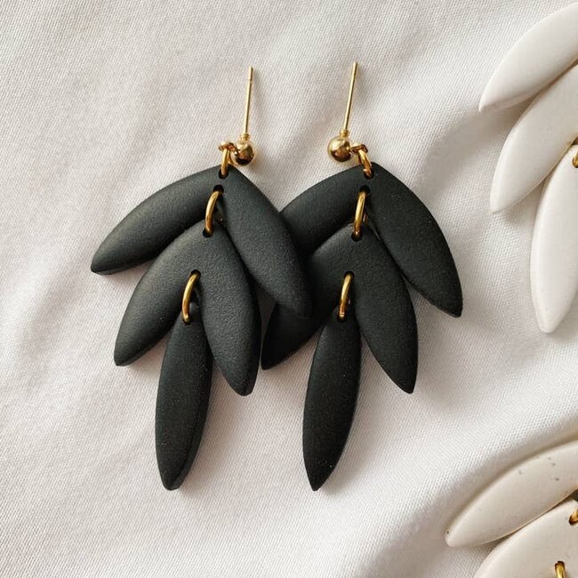 SageClayCo Dahlia Earrings - In Black