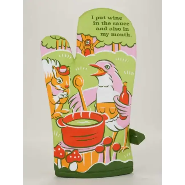 Blue Q Wine In My Mouth Oven Mitt