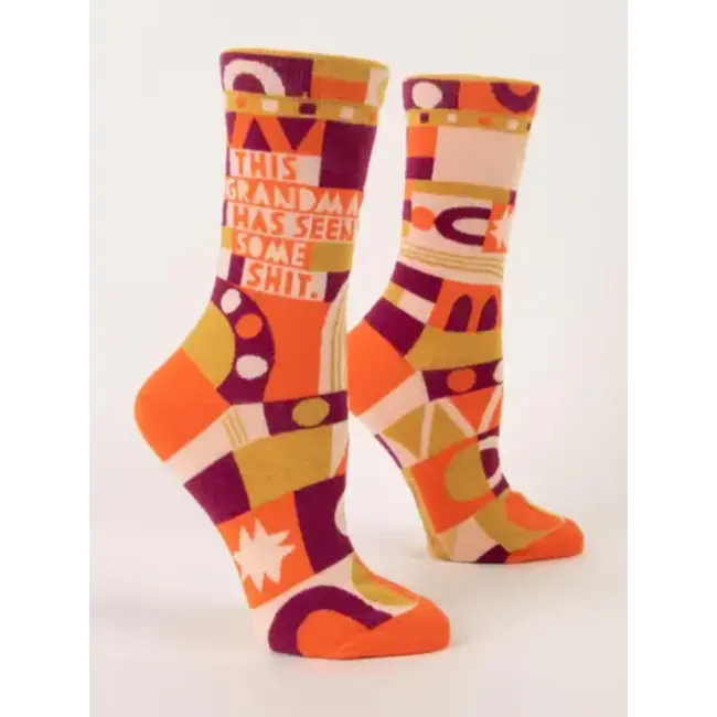 Blue Q Crew Socks-Grandma's Seen Shit