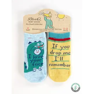 Blue Q Your Face/ Drop Me Baby Socks